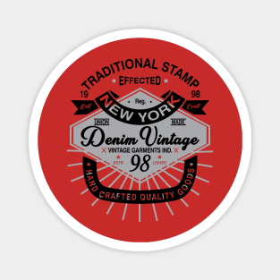 Traditional Stamp Denim Vintage Magnet